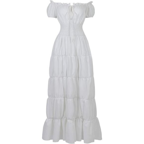 New Life Dresses & Skirts - White Off Shoulder Long Dress Renaissance Medieval Pirate Halloween Cosplay